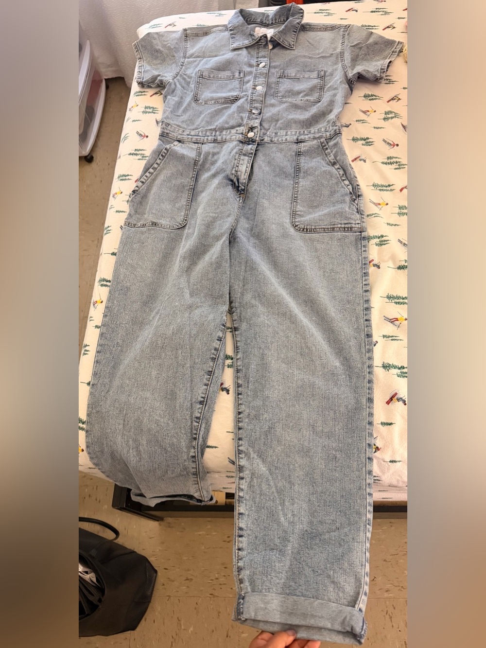 Celebrity Pink Light Wash Relaxed Denim Jumpsuit